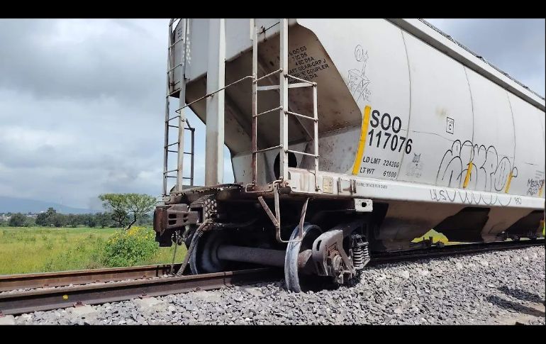 El incidente ferroviario no dejó heridos ni afectaciones a la circulación. ESPECIAL/Ayuntamiento de Coyotepec