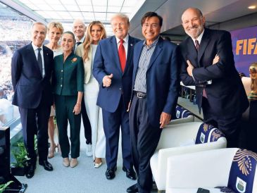 Claudia Sheinbaum estuvo en la Final del Mundial 2026 junto a Donald Trump; además del primer ministro canadiense, Mark Carney; y el líder de la FIFA, Gianni Infantino. SUN / ESPECIAL, Presidencia de México
