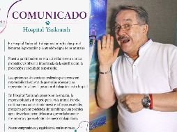 Hospital Yaakunah emitió un comunicado respecto a la reciente visita de Pedro Sola. ESPECIAL / FACEBOOK Hospital Yaakunah / SUN / ARCHIVO