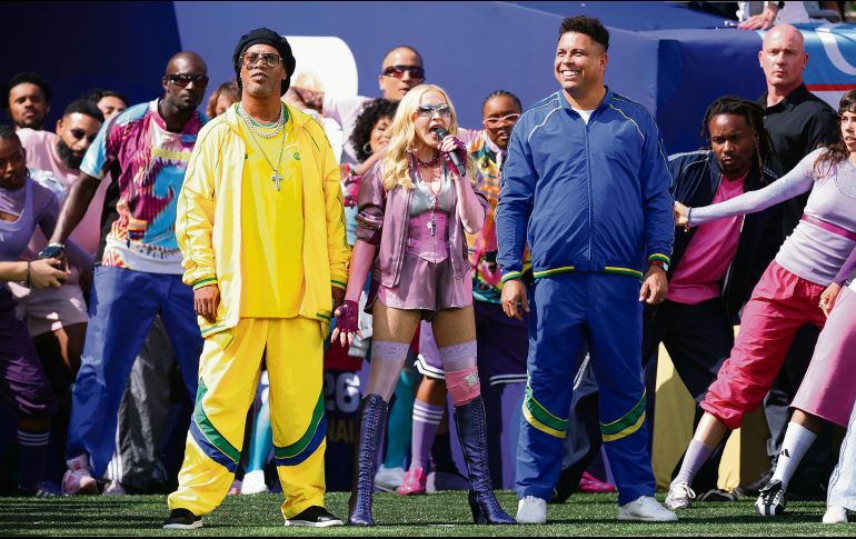Ronaldinho, Madonna y Ronaldo participaron en el espectáculo de medio tiempo de la final de la Copa Mundial de la FIFA 2026. AFP