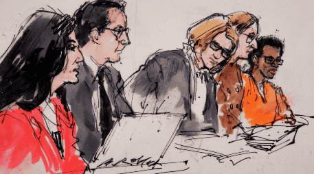 Los fiscales alegan que D4vd mantenía una relación sexual con la adolescente desde hacía varios meses, cuando él tenía 18 años. AP/COURTROOM SKETCH