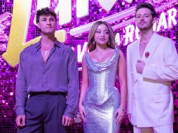 Michael Ronda, Karol Sevilla y Ruggero Pasquarelli en el lanzamiento de 