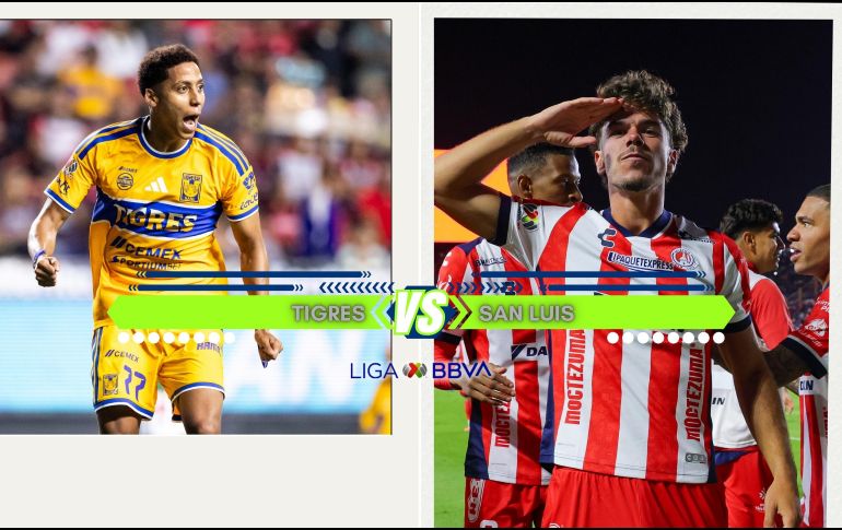 El encuentro de la Liga MX enfrenta a dos clubes que intentarán corregir el rumbo desde las primeras semanas del campeonato, Tigres y San Luis. ESPECIAL / IMAGO7 y CANVA