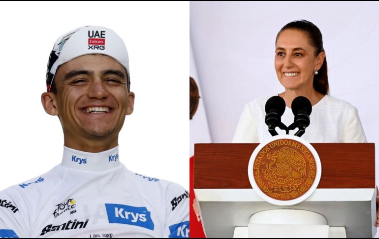 Claudia Sheinbaum felicitó a Isaac del Toro tras convertirse en el primer mexicano en subir al podio del Tour de Francia. EFE.