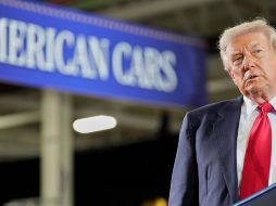 El presidente Donald Trump durante un discurso en una planta de General Motors, el lunes 27 de julio de 2026, en Milford, Michigan. AP/A. Brandon
