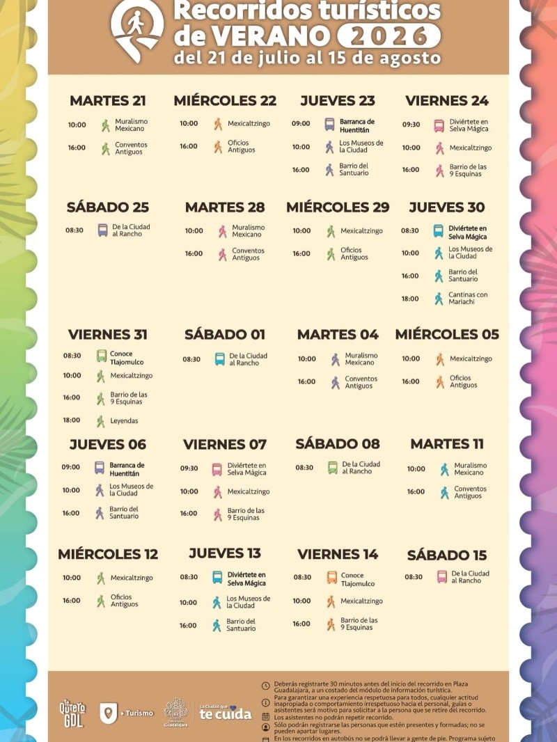 Agenda de recorridos de verano en Guadalajara. ESPECIAL