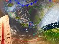 El SMN informó que el monzón mexicano, un frente frío cercano a la frontera noreste, la onda tropical número 23 y diversos sistemas atmosféricos provocarán lluvias de fuertes a intensas en algunos estados, mientras persiste una onda de calor en varias entidades. ESPECIAL / Conagua y CANVA