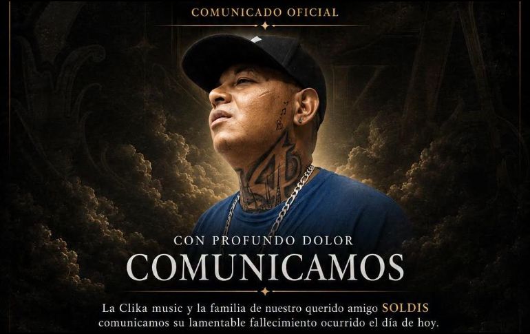 Recorte del comunicado oficial de La Clika Music en el que se informa el fallecimiento del músico. ESPECIAL / FACEBOOK La Clika music