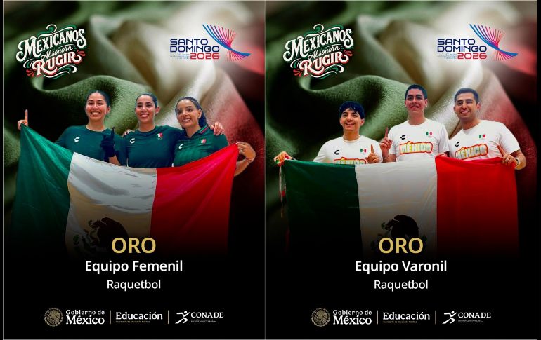 México se impuso en ráquetbol a Guatemala y Costa Rica en las ramas femenil y varonil respectivamente. ESPECIAL / X: @conadeoficial