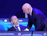 ALEKSANDER ČEFERIN y GIANNI INFANTINO. La UEFA fue la primera confederación en expresar públicamente su rechazo total al proyecto, incluso antes de que la FIFA lo hiciera oficial. AP / ARCHIVO