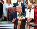 El presidente Trump durante un evento en la Casa Blanca. EFE/EPA/Allison Robbert / POOL
