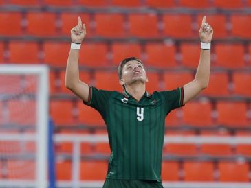 Tahiel Jiménez tuvo una gran actuación, logrando tres de los cuatro goles de la Selección Mexicana frente a Guatemala. ESPECIAL / X: @ClubSantos
