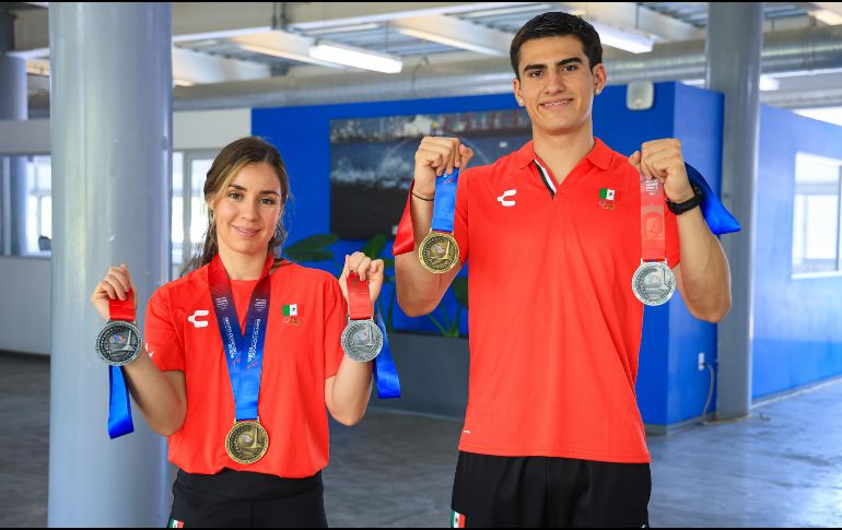 Dafne Navarro y Donovan Guevara conquistaron cinco medallas en Santo Domingo 2026 y demostraron su capacidad para responder con éxito ante un reto inesperado. EL INFORMADOR/ J. ACOSTA..