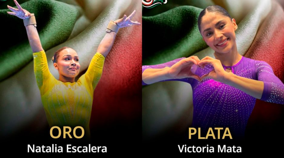 Natalia Escalera lideró el 1-2 mexicano junto a Victoria Mata en el all-around de gimnasia artística en Santo Domingo 2026. X/@conadeoficial.