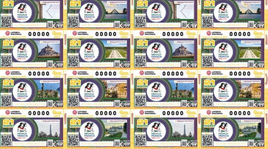 El billete del Sorteo Mayor 4023 conmemoró 200 años de las relaciones diplomáticas entre México y Francia. X/lotenal