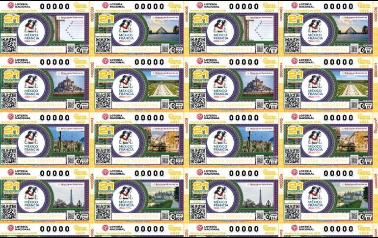 El billete del Sorteo Mayor 4023 conmemoró 200 años de las relaciones diplomáticas entre México y Francia. X/lotenal