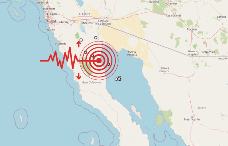 &nbsp;Sismos en Baja California. ESPECIAL / SSN