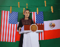 Sheinbaum afirmó además que Estados Unidos "siempre busca que México se convierta en un tema para su elección". EFE / J. Méndez