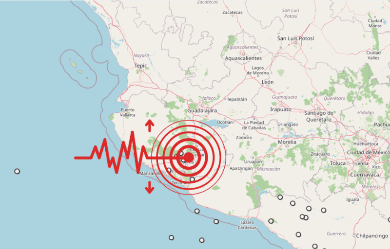 Sismo en Colima. ESPECIAL / SSN