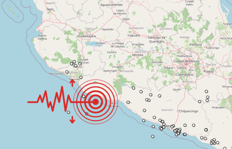 &nbsp;Sismo en Michoacán. ESPECIAL / SSN