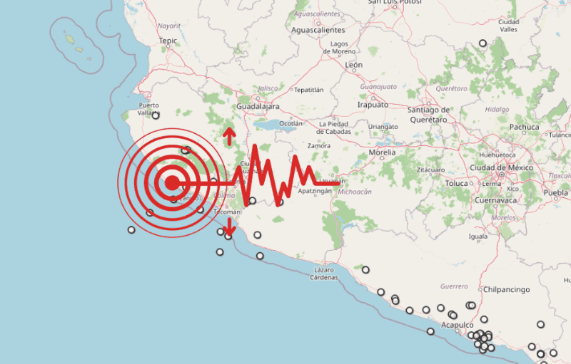 &nbsp;Sismo en Jalisco. ESPECIAL / SSN
