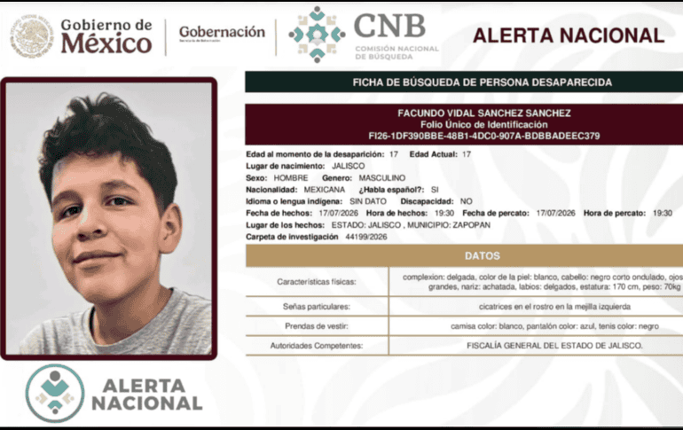 Así, el adolescente será trasladado en las próximas horas a Jalisco, donde será reintegrado con su familia y recibirá el acompañamiento correspondiente. CORTESÍA