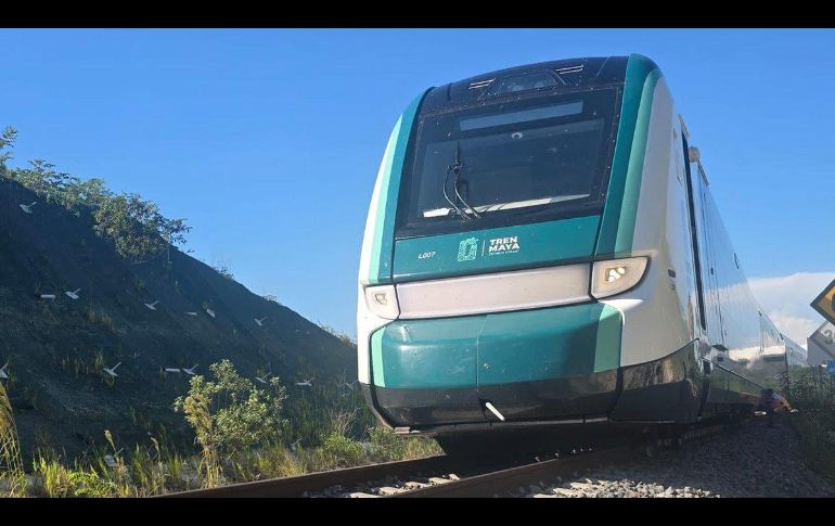 Los pasajeros esperaron ser trasladados en autobús a otra estación para continuar su viaje. X/@TrenMayaMX