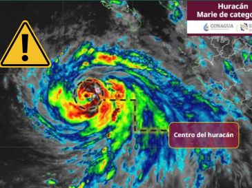 Con la información disponible en este reporte, Marie se mantiene sobre el océano Pacífico y su centro permanece alejado de las costas mexicanas. CONAGUA