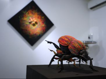La exposición presenta 35 piezas de Juan Carlos Santoscoy, Pablo Márquez y José Topete. EL INFORMADOR/ J. ACOSTA.