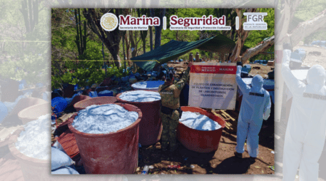 Entre los hallazgos se encuentra el segundo laboratorio de mayor capacidad asegurado en la presente administración. X / @SEMAR_mx