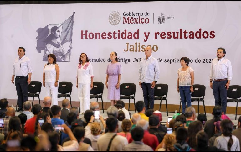 La presidenta Claudia Sheinbaum Pardo destacó los programas sociales y trabajos realizados en Jalisco. EL INFORMADOR / A. NAVARRO