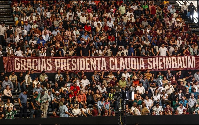 La presidenta Claudia Sheinbaum Pardo destacó los programas sociales y trabajos realizados en Jalisco. EL INFORMADOR / A. NAVARRO