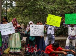 Los manifestantes aseguraron que los habitantes enfrentan intimidaciones y retenes de grupos armados cuando recorren la sierra. EL INFORMADOR/A. Navarro