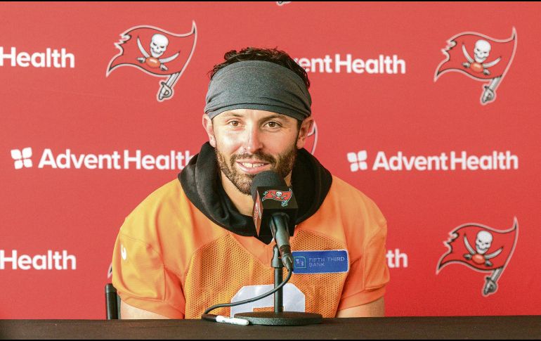 Baker Mayfield. Los Buccaneers mantienen su confianza en el quarterback con un nuevo acuerdo de tres años y 165 millones de dólares. AFP