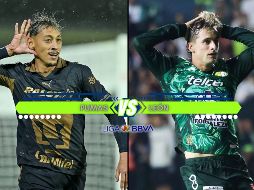 Pumas y León se enfrentan este jueves en Ciudad Universitaria en un partido pendiente de la Jornada 7 del Apertura 2026. ESPECIAL / IMAGO7 y CANVA