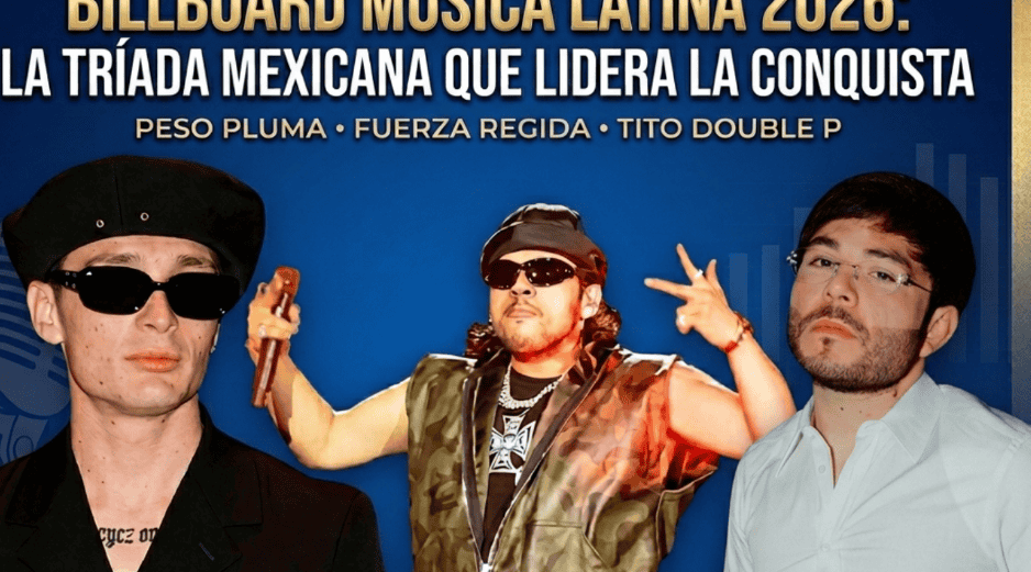 El cantante mexicano Peso Pluma encabeza con 17 candidaturas la lista de finalistas de los Premios Billboard de la Música Latina 2026, seguido de su compatriota Tito Double P. ESPECIAL.