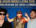 El cantante mexicano Peso Pluma encabeza con 17 candidaturas la lista de finalistas de los Premios Billboard de la Música Latina 2026, seguido de su compatriota Tito Double P. ESPECIAL.