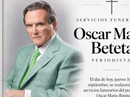 Óscar Mario Beteta. Familiares y colegas destacaron su compromiso, profesionalismo y pasión por informar a lo largo de su trayectoria. X/MarioBeteta