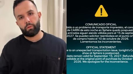 Esto dijo Carín León tras la confirmación de la cancelación de su concierto en Las Vegas del día de ayer. ESPECIAL / INSTAGRAM @carinleonoficial @spherevegas