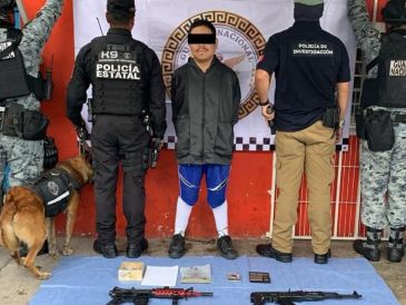 En el operativo también participó el escuadrón canino K9 de la Secretaría de Seguridad del Estado. ESPECIAL