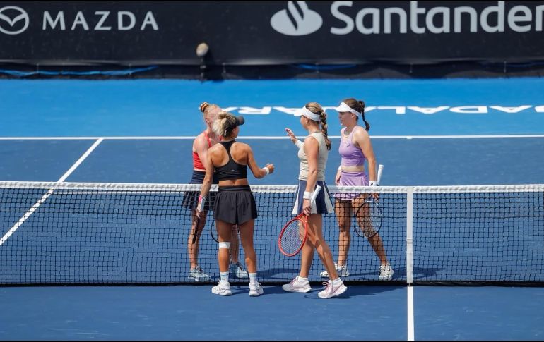 Renata Zarazúa y Kayla Day quedan eliminadas en la primera ronda de dobles del Guadalajara Open 2026 tras caer en sets corridos. CORTESÍA/GDL OPEN.