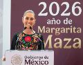 La presidenta destacó en Pachuca el bienestar y la alegría en el país, en un evento que fue marcado por el "portazo" de normalistas que exigen atención. X/@Claudiashein.