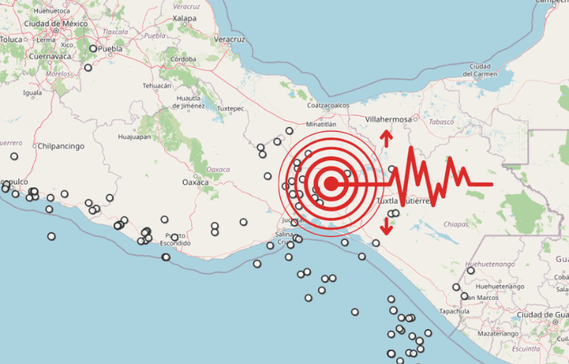 &nbsp;Sismo en Oaxaca. ESPECIAL / SSN