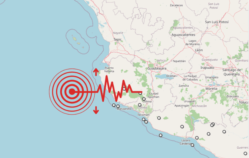 &nbsp;Sismo en Jalisco. ESPECIAL / SSN