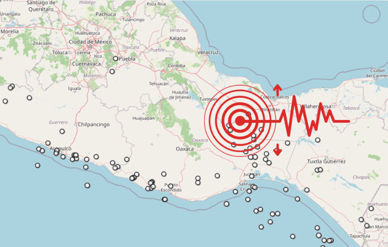 &nbsp;Sismo en Veracruz. ESPECIAL / SSN