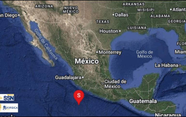 El sismo ocurrió a las 14:38 horas con 10 km de profundidad y no dejó afectaciones materiales. X/@SismologicoMX.