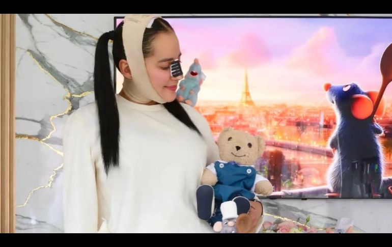 Sandra Cuevas celebró los 5 años de su oso de peluche 'Daniell' con una extravagante fiesta de temática francesa, pastel de tres pisos y un viaje a París. INSTAGRAM/daniell_1.00