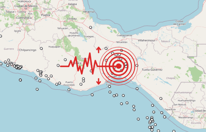 &nbsp;Sismo en Oaxaca. ESPECIAL / SSN