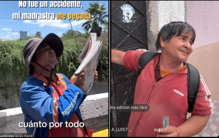En esta ocasión, el lente de la cámara se enfocó en las calles de la capital de Jalisco para documentar la realidad de Luis  quien sale todos los días a ganarse el sustento. ESPECIAL/TikTok/los4sanchez_