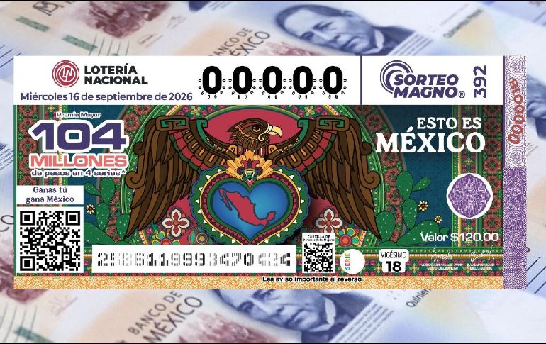 Como cada año, el boleto del Sorteo Magno de septiembre conmemoró la Independencia con ilustraciones alusivas a la historia, las tradiciones y el orgullo del país. ESPECIAL
